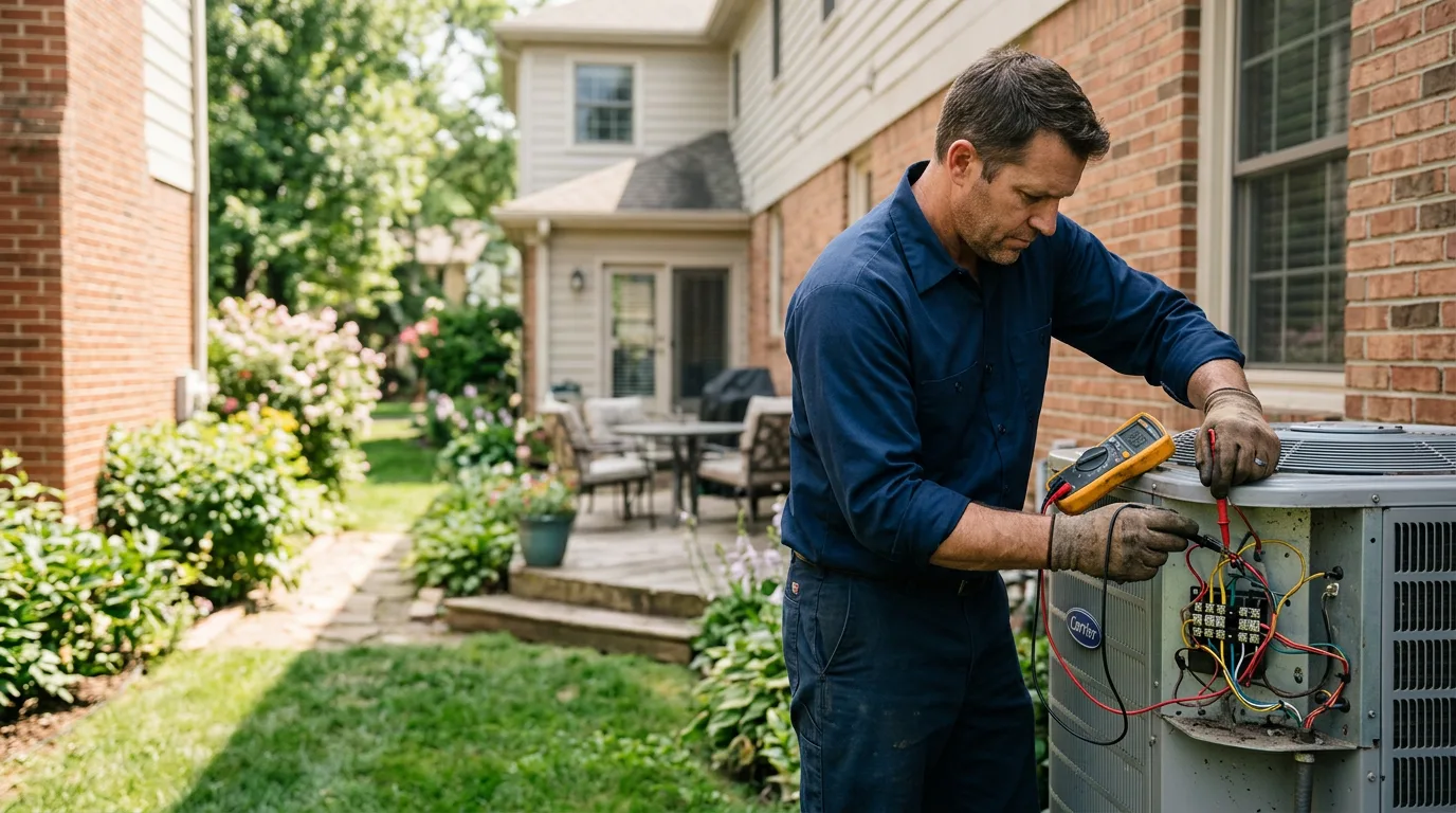 HVAC technician working near Painted Post, NY